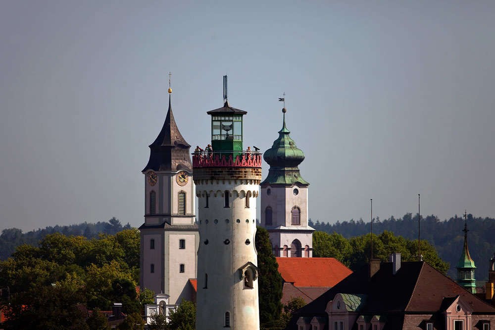 Lindau Leuchtturm und Kirchtürme